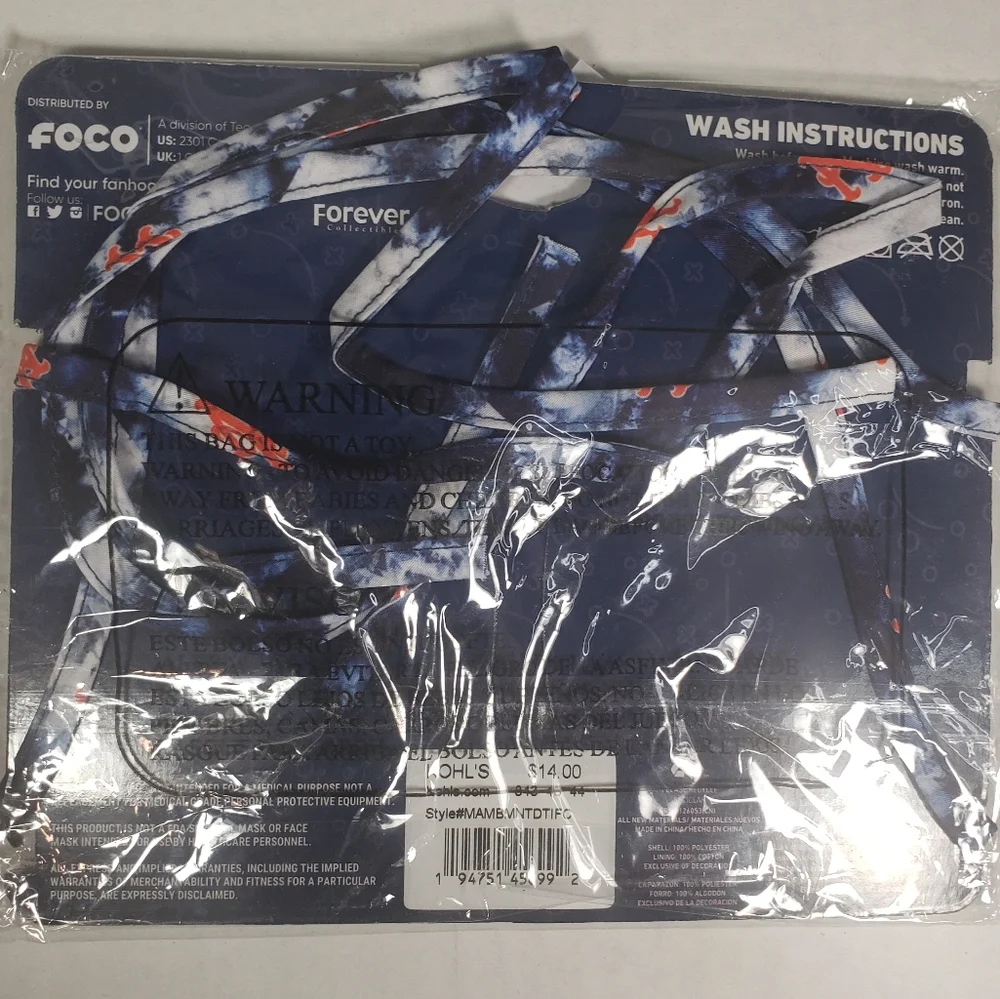 NWT Unisex New York Mets FOCO Pleated Face Mask - Picture 3 of 8